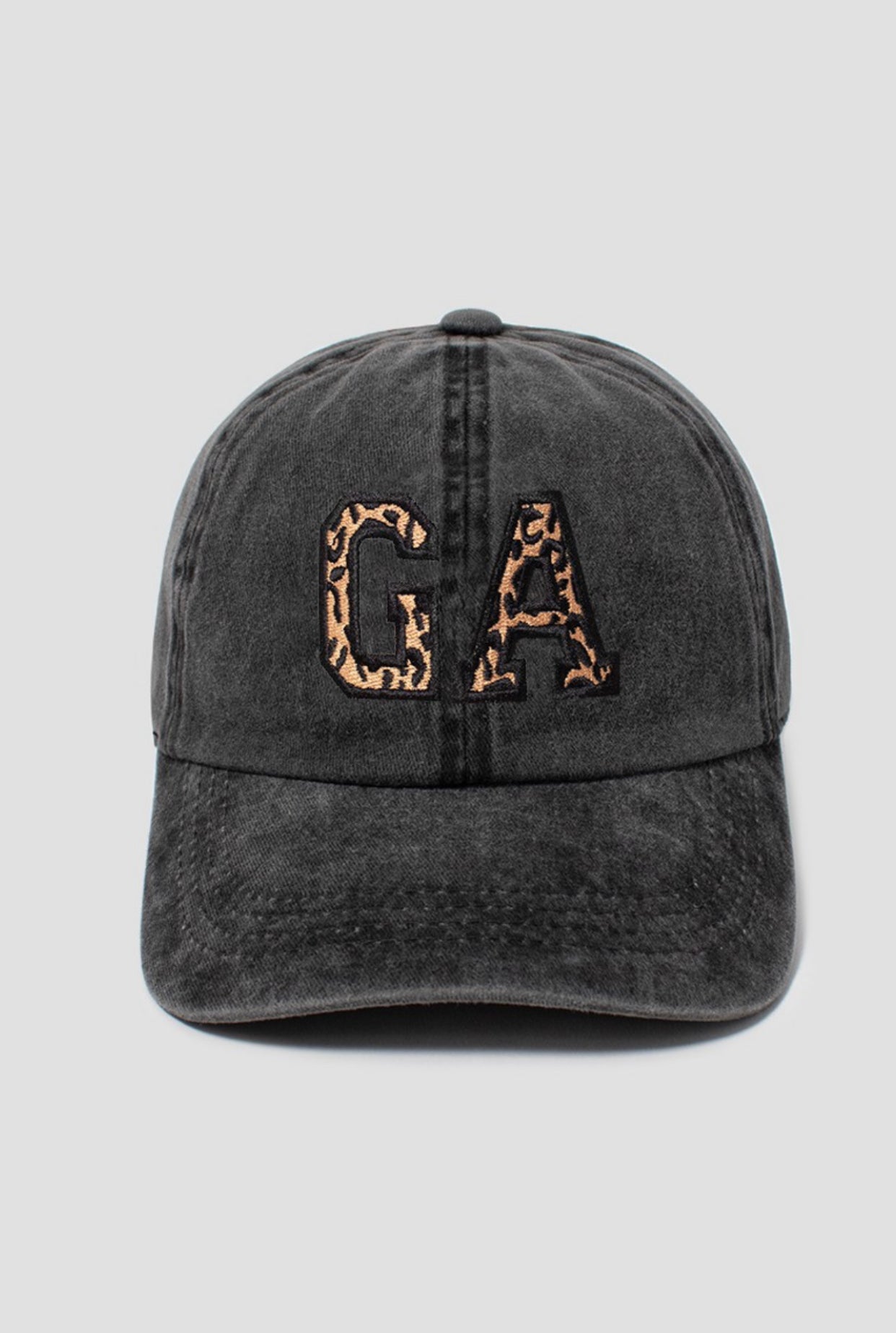 GA Leopard Baseball Cap/ Black