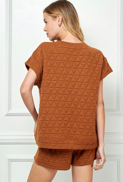 Forever In Love Quilted Set/ Rust