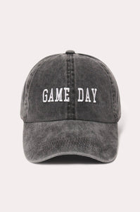 Game Day Baseball Cap/ Distressed Black