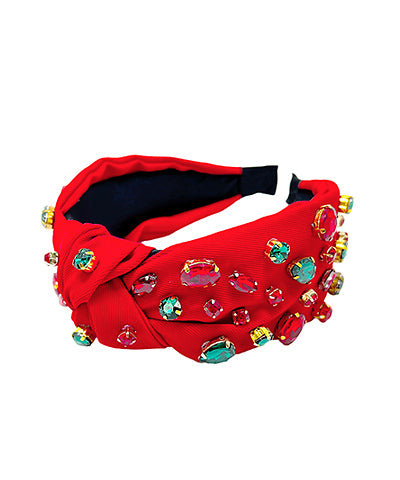 Santa Baby Jeweled Headband/ Red