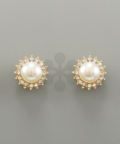 Classy Pearl + Crystal Earrings