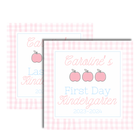 Back To School Milestone Sign - Pink Gingham