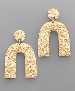 Textured Gold Arch Earrings