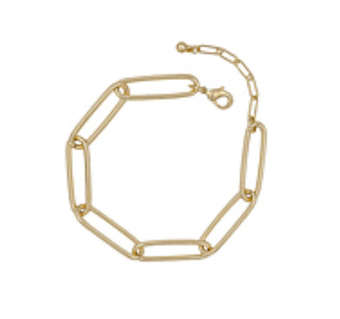 Paper Clip Matte Gold Bracelet
