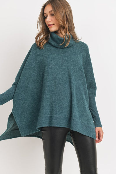 Its That Time of Year Cowl Neck Sweater/ Hunter Green