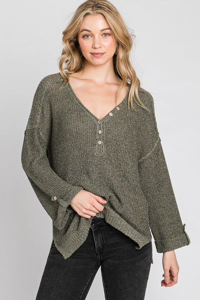 Lake Tahoe Adventures Knit Sweater/ Olive