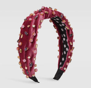 Jewel Studded Headband/ Ruby
