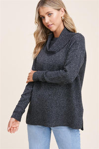Holiday Festivities Turtle Neck Sweater/ Charcoal