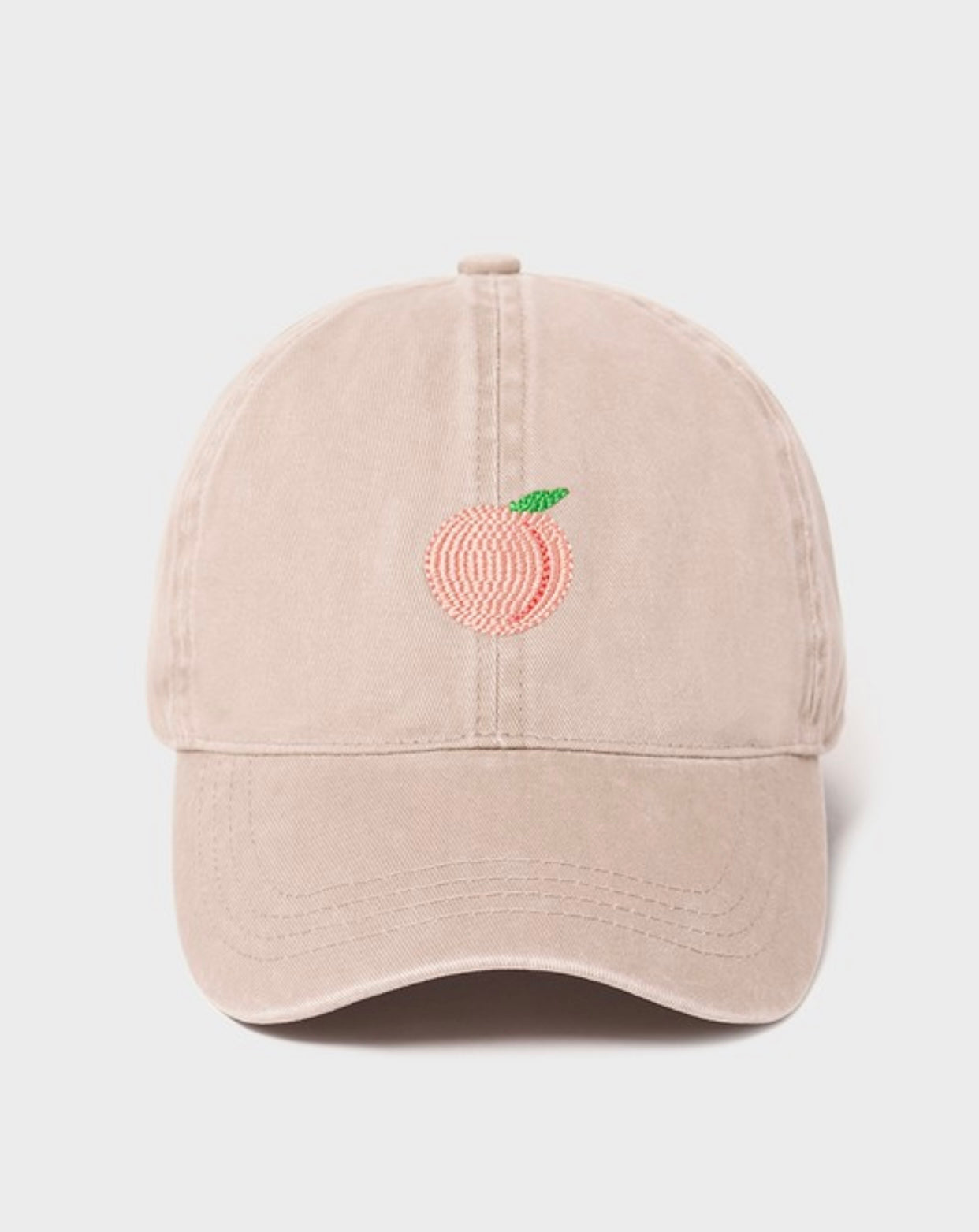 Peach Baseball Cap/ Taupe
