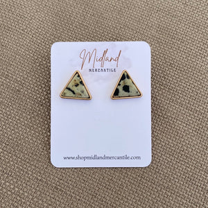 Brown Spotted Triangle Studs