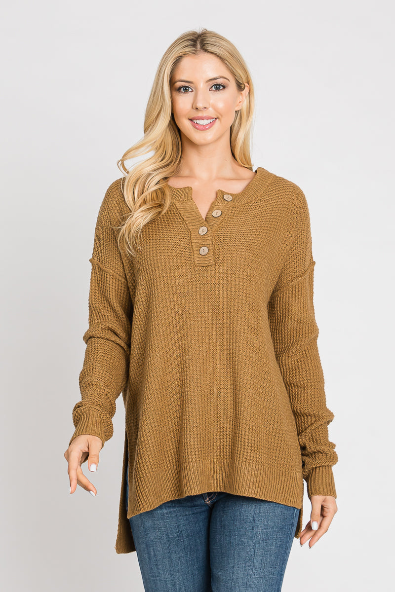 Golden Hour Waffle Knit Sweater