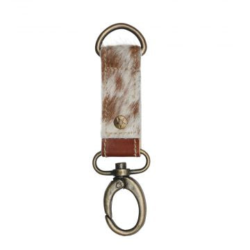 Brown Cow Hair/Leather Key Fob