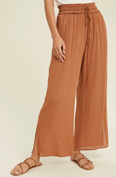 Casual Conversation Flowy Pants/ Brown